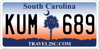 SC license plate KUM689