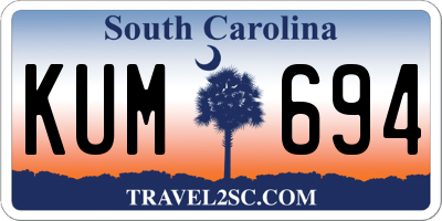 SC license plate KUM694