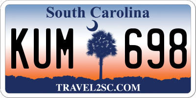 SC license plate KUM698