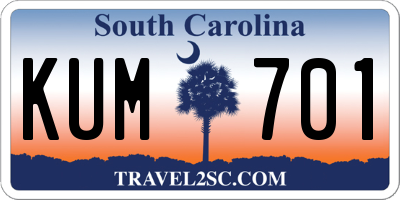 SC license plate KUM701