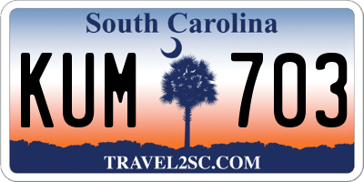 SC license plate KUM703