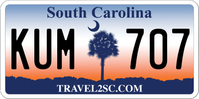 SC license plate KUM707