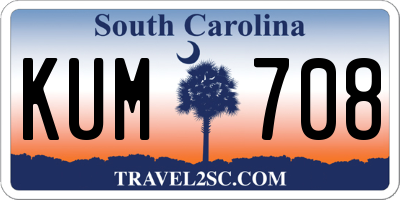 SC license plate KUM708