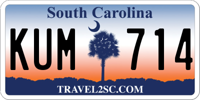 SC license plate KUM714