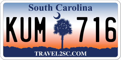 SC license plate KUM716