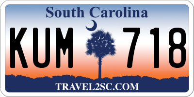 SC license plate KUM718