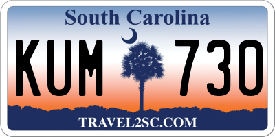 SC license plate KUM730