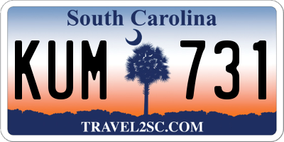 SC license plate KUM731