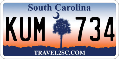 SC license plate KUM734
