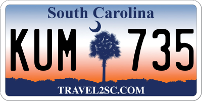SC license plate KUM735