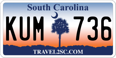 SC license plate KUM736