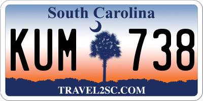 SC license plate KUM738