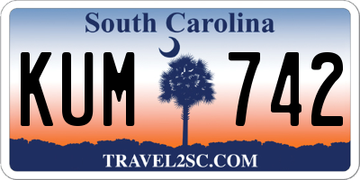 SC license plate KUM742