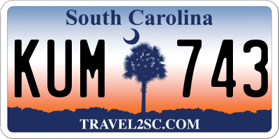 SC license plate KUM743