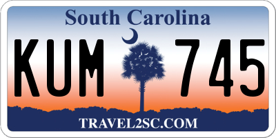 SC license plate KUM745