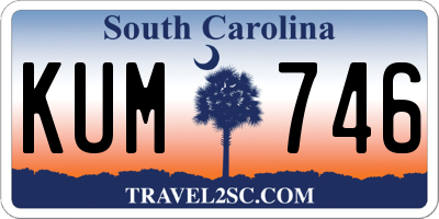 SC license plate KUM746
