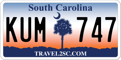 SC license plate KUM747