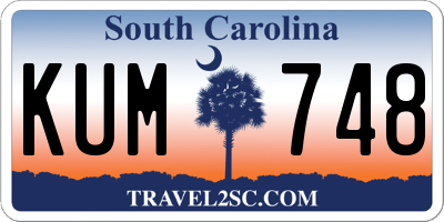 SC license plate KUM748