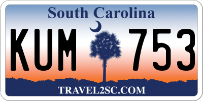SC license plate KUM753
