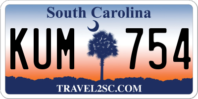 SC license plate KUM754