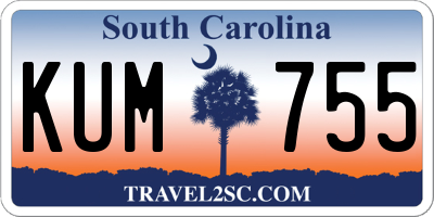 SC license plate KUM755