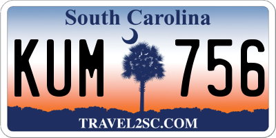 SC license plate KUM756
