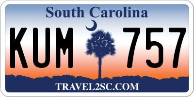 SC license plate KUM757