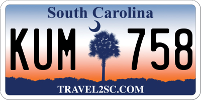 SC license plate KUM758