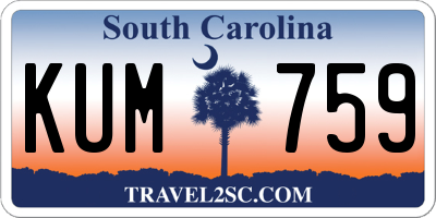 SC license plate KUM759
