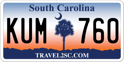 SC license plate KUM760