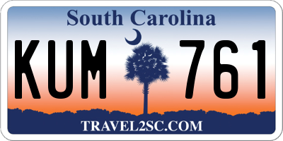 SC license plate KUM761