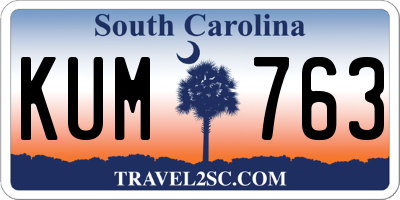 SC license plate KUM763