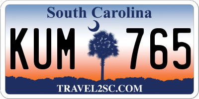 SC license plate KUM765