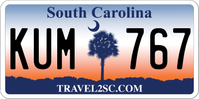 SC license plate KUM767