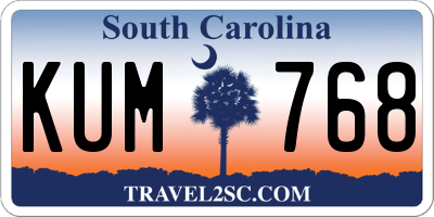 SC license plate KUM768