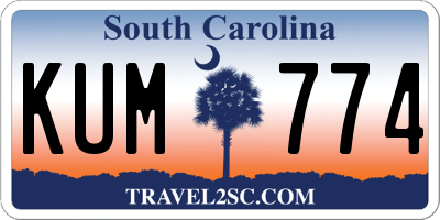 SC license plate KUM774