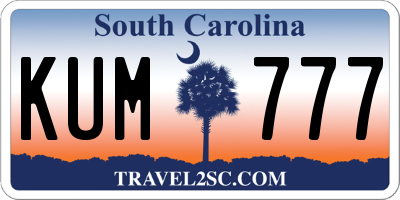 SC license plate KUM777