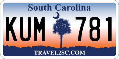 SC license plate KUM781