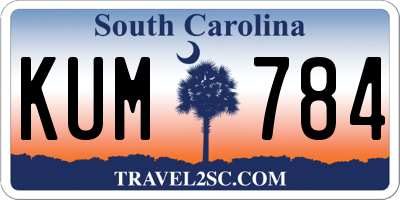 SC license plate KUM784