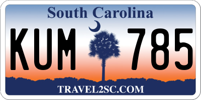 SC license plate KUM785