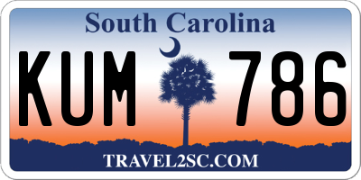 SC license plate KUM786
