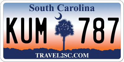SC license plate KUM787