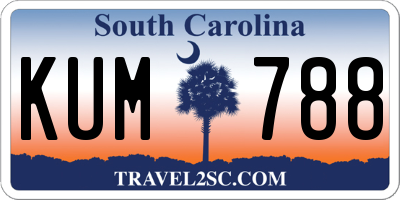 SC license plate KUM788