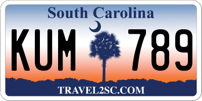 SC license plate KUM789