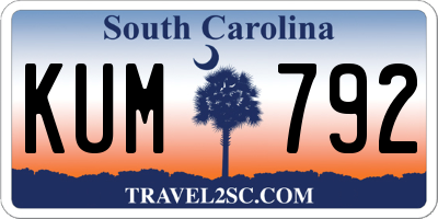 SC license plate KUM792