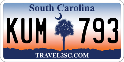 SC license plate KUM793