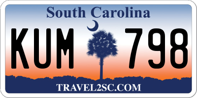 SC license plate KUM798