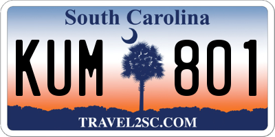 SC license plate KUM801