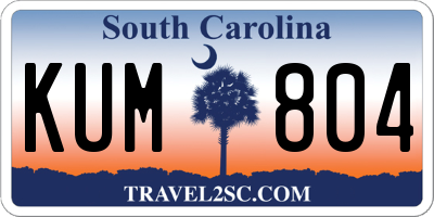 SC license plate KUM804