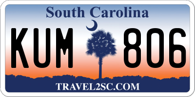 SC license plate KUM806